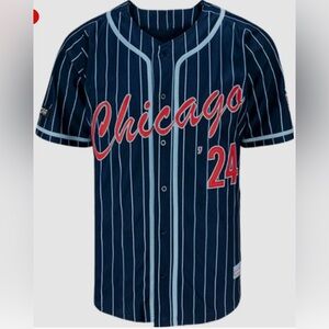 NASCAR Men's 3XL Chicago Street Race Baseball Jersey in Pinstripe Navy NWT